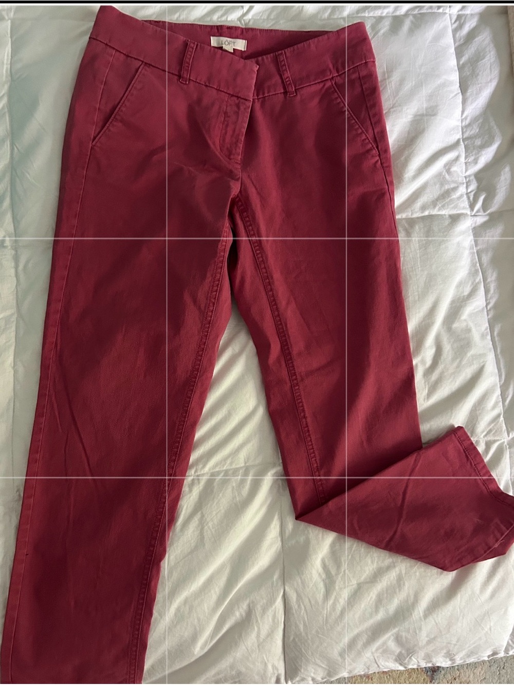 LOFT Women's Mauve Straight-Leg Chinos size 6